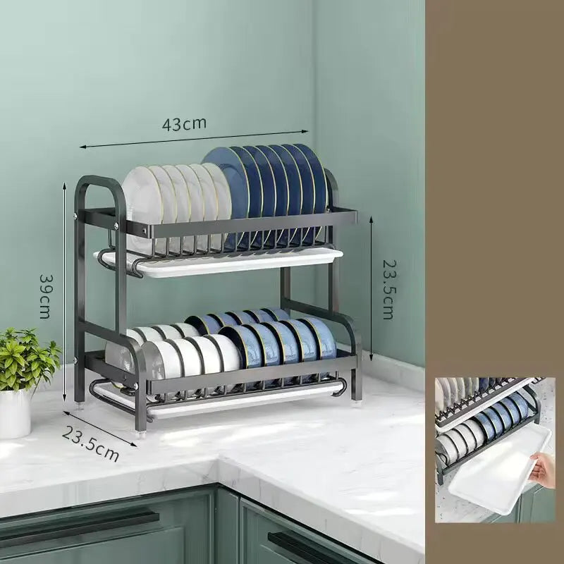 2-Tier Compact Kitchen Dish Rack