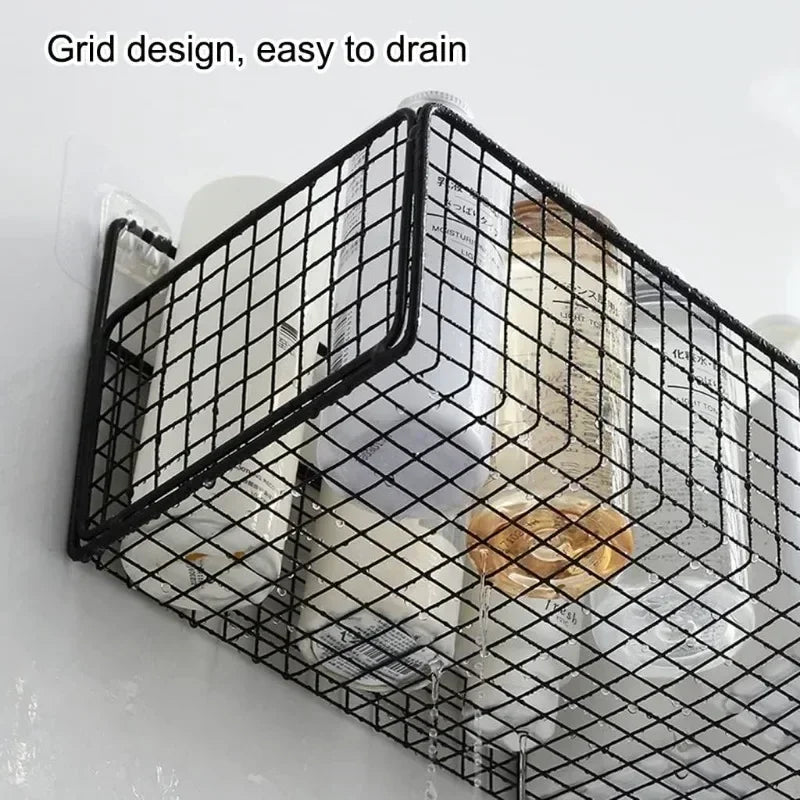 Bilayer Bathroom Grid Shelf