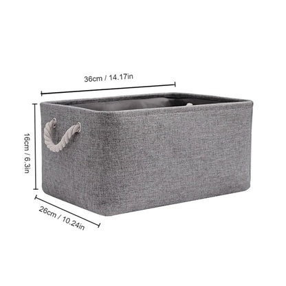 Folding Fabric Storage Basket with Handle