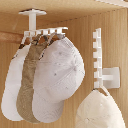 L-shaped Wall-mounted 6 Hooks Hat Holder