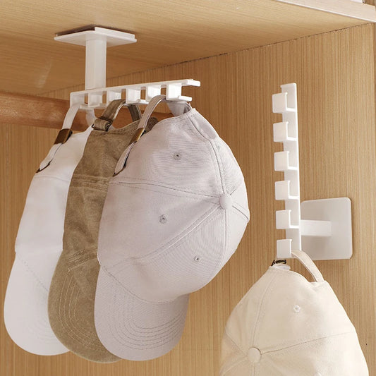 L-shaped Wall-mounted 6 Hooks Hat Holder