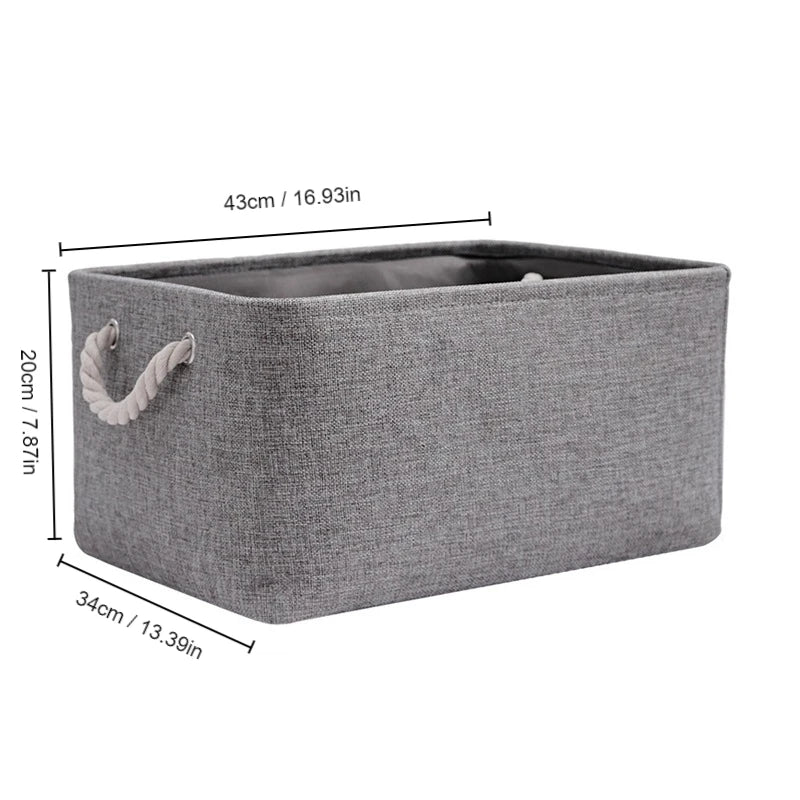 Folding Fabric Storage Basket with Handle