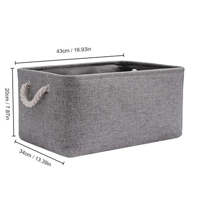 Folding Fabric Storage Basket with Handle