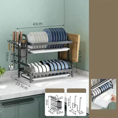 2-Tier Compact Kitchen Dish Rack