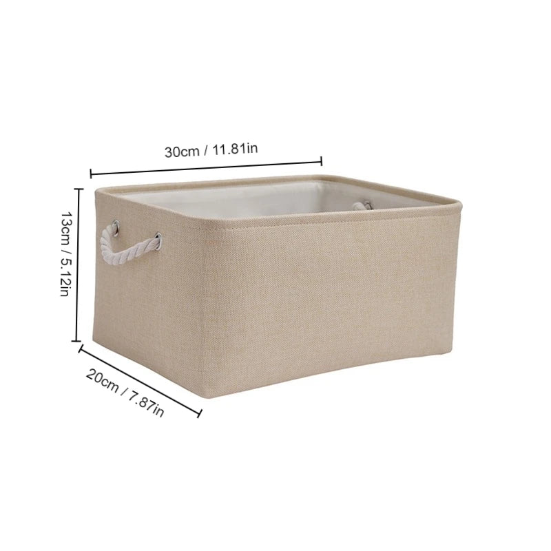 Folding Fabric Storage Basket with Handle