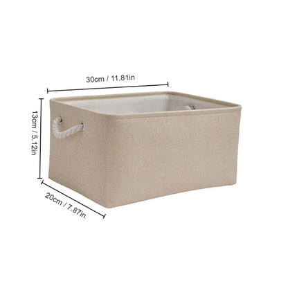 Folding Fabric Storage Basket with Handle