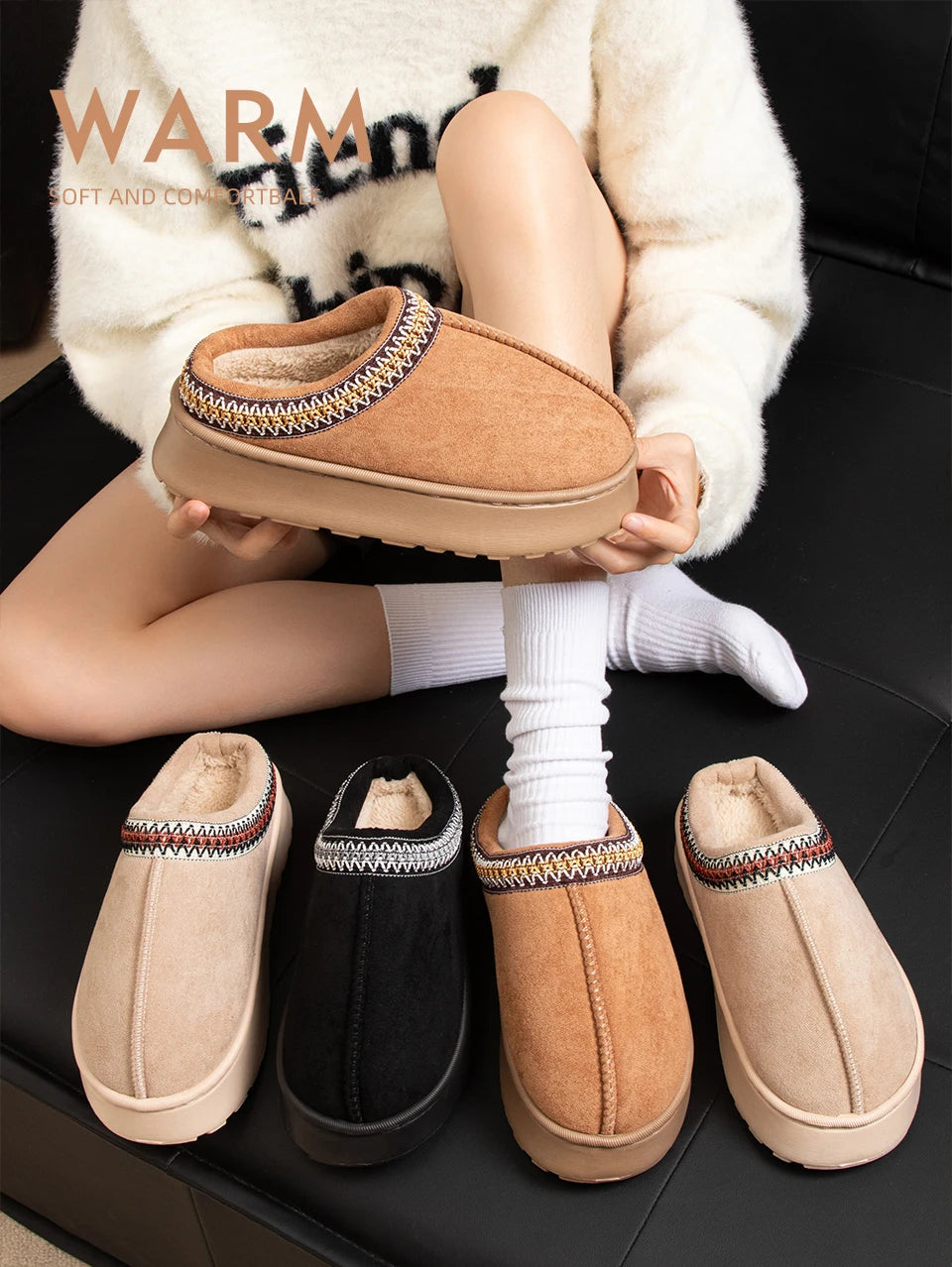 Women's Slippers Plush Anti Slip Sole