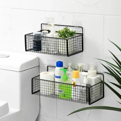 Bilayer Bathroom Grid Shelf