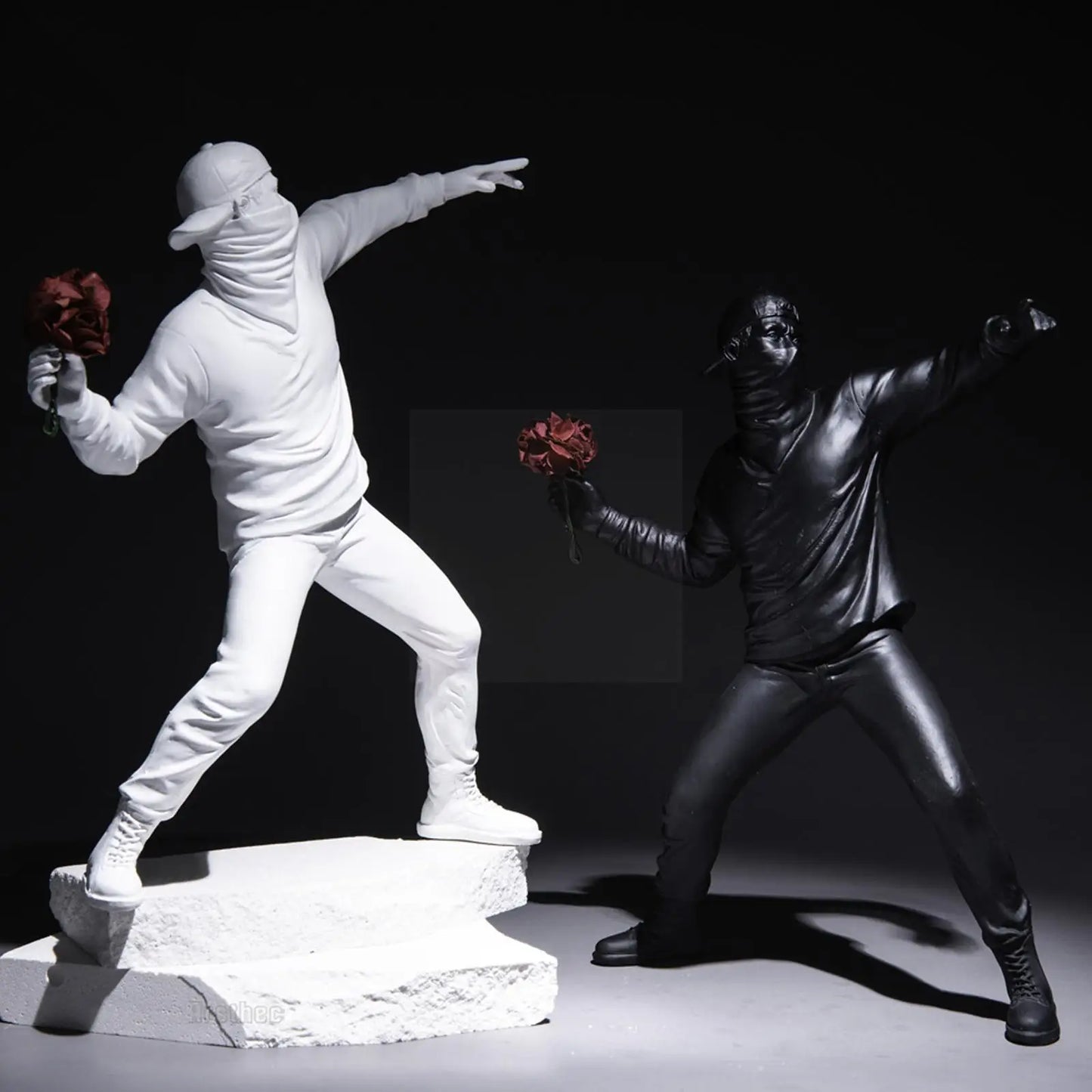 Modern Art Resin Banksy Flower Thrower Sculpture