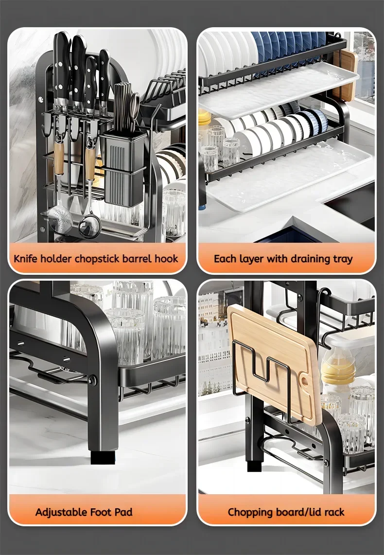 2-Tier Compact Kitchen Dish Rack