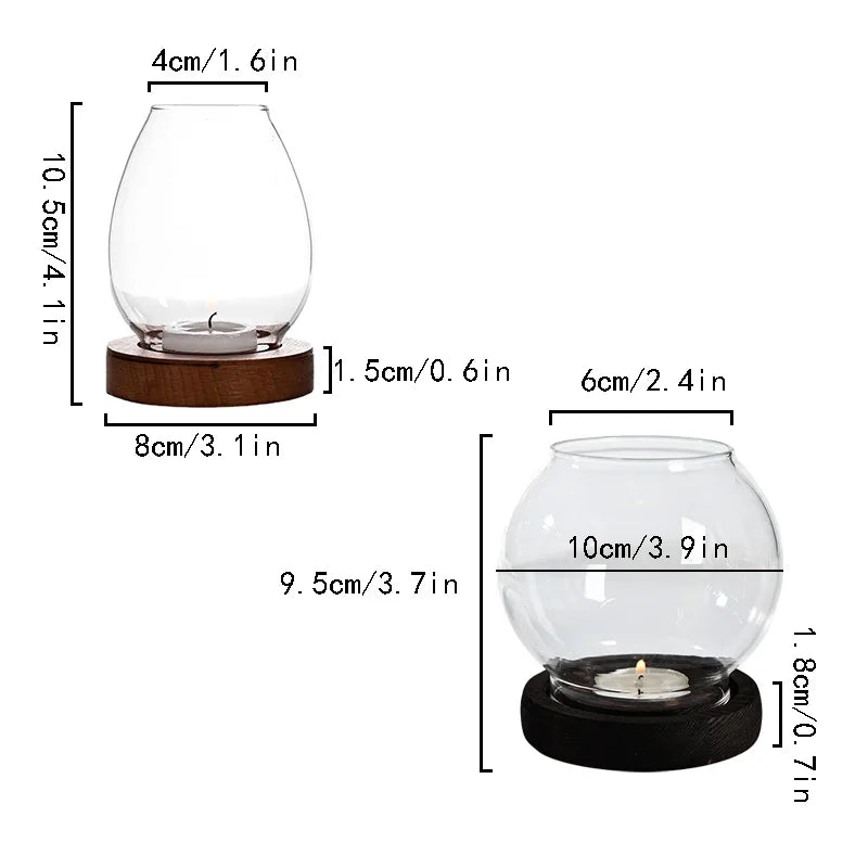 Transparent Retro Glass Candlestick