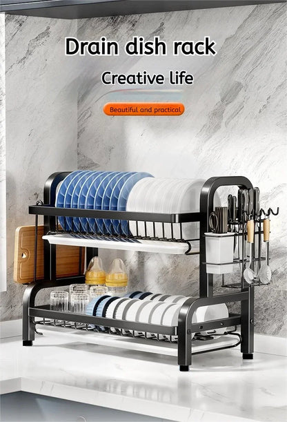 2-Tier Compact Kitchen Dish Rack