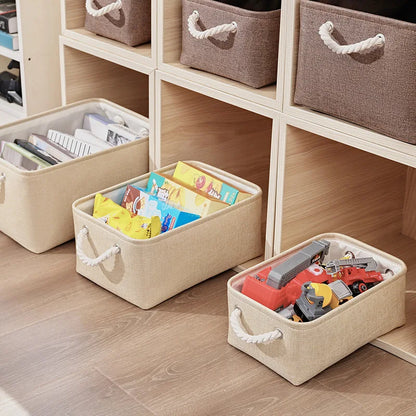 Folding Fabric Storage Basket with Handle