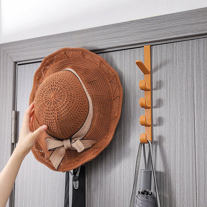 L-shaped Wall-mounted 6 Hooks Hat Holder