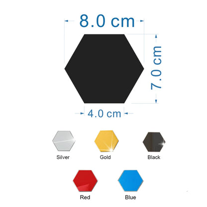 3D Hexagon Mirror Wall Stickers