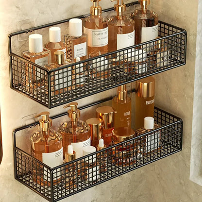 Bilayer Bathroom Grid Shelf