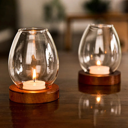 Transparent Retro Glass Candlestick