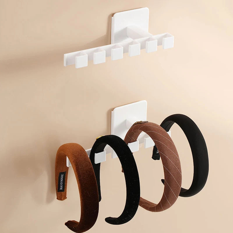 L-shaped Wall-mounted 6 Hooks Hat Holder