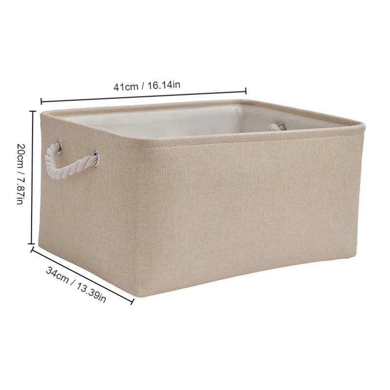 Folding Fabric Storage Basket with Handle