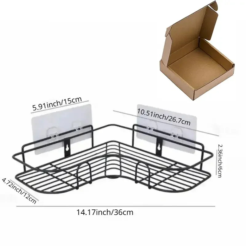 Non-Perforated Wall-Mounted Triangle Bathroom Shelf