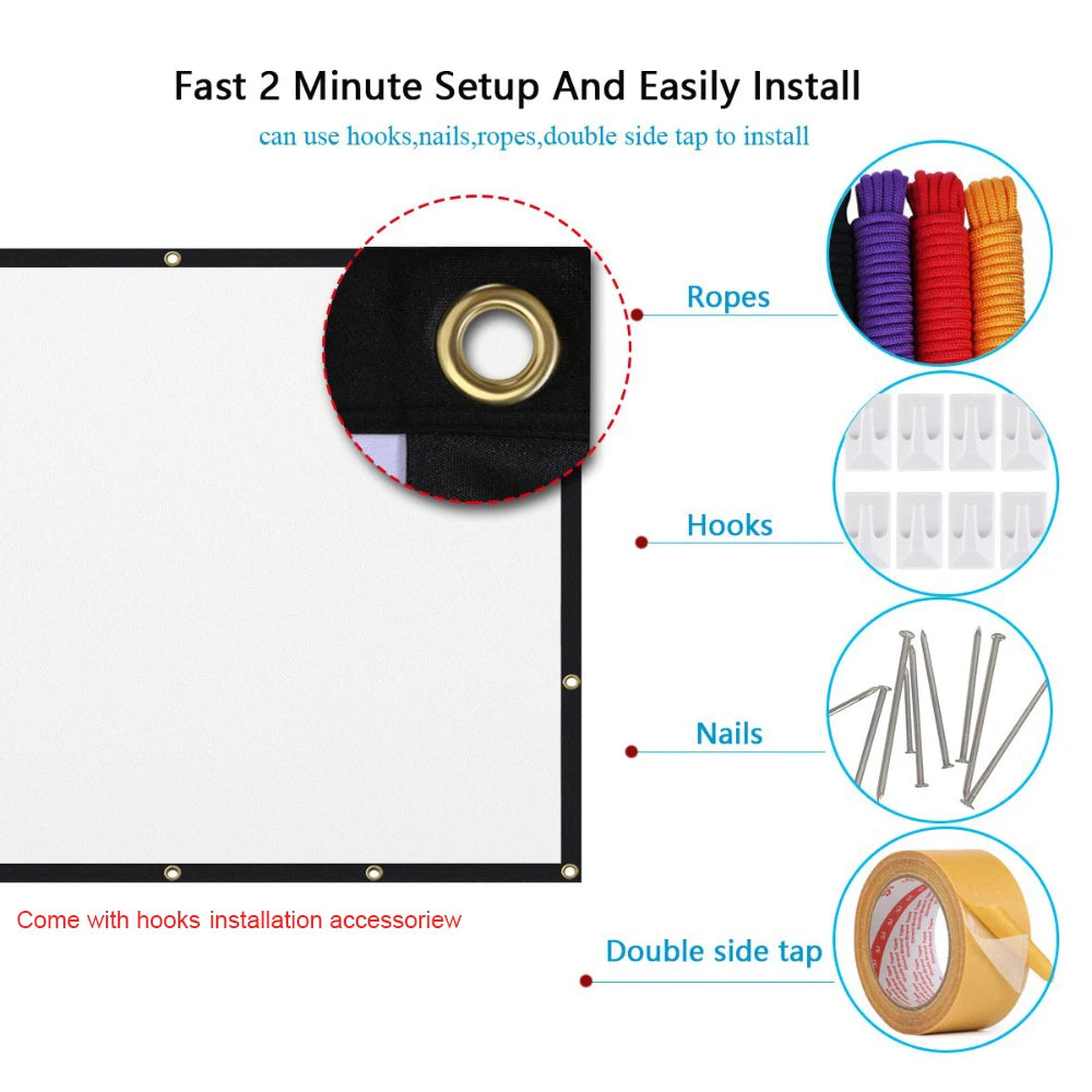 Matt White Portable Projector Screen