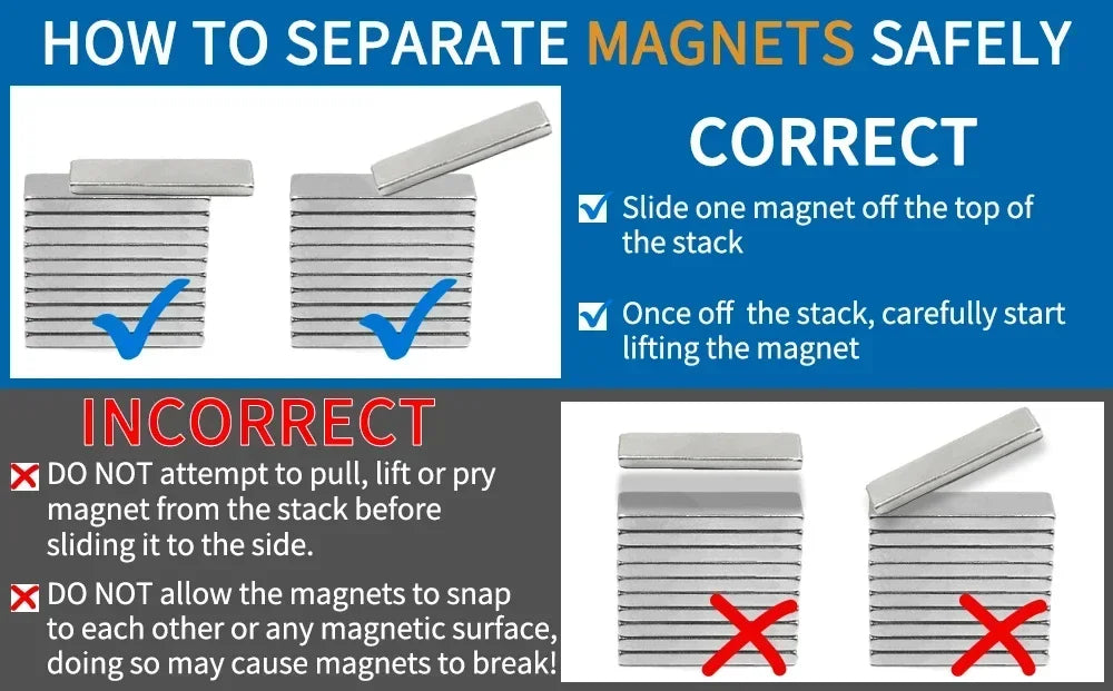 Square Neodymium Magnets Stickers