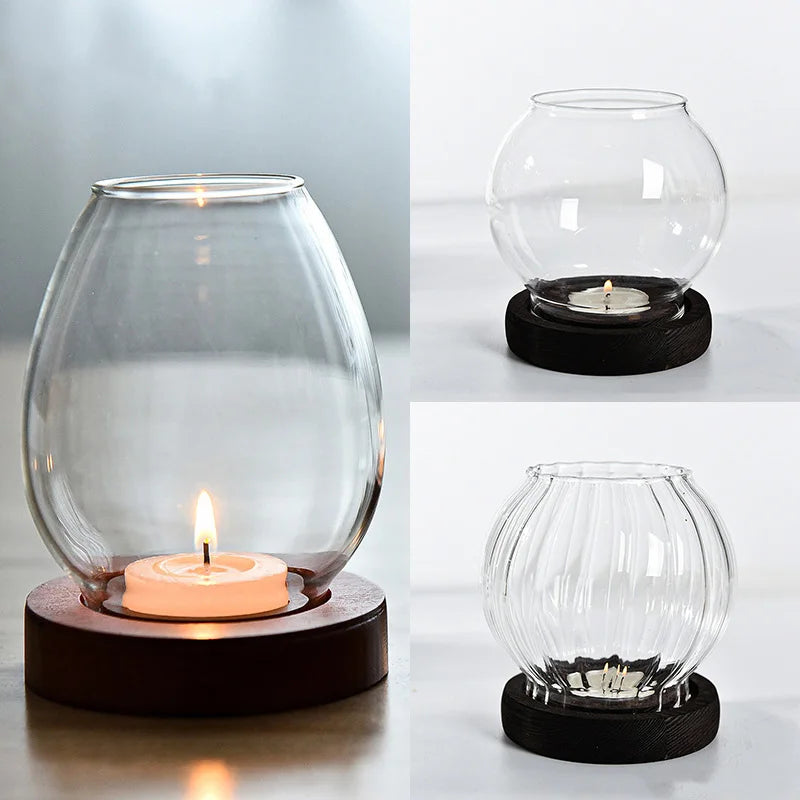 Transparent Retro Glass Candlestick