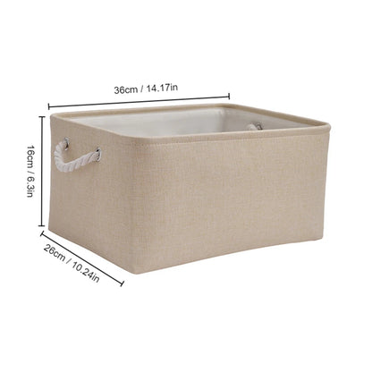 Folding Fabric Storage Basket with Handle